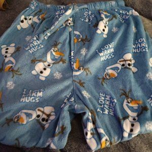 Disney Olaf I LOVE WARM HUGS Comfy Pajama Lounge Pants small or medium